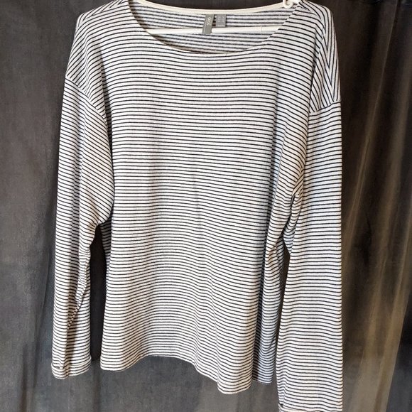 ASOS Boat Neck Long Sleeve Striped French Top (Size: Medium to Large, US10) - Picture 1 of 5